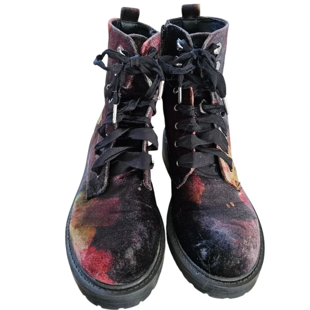 Madden Girl Multi-Color Velvet Combat Boots - Picture 3 of 6